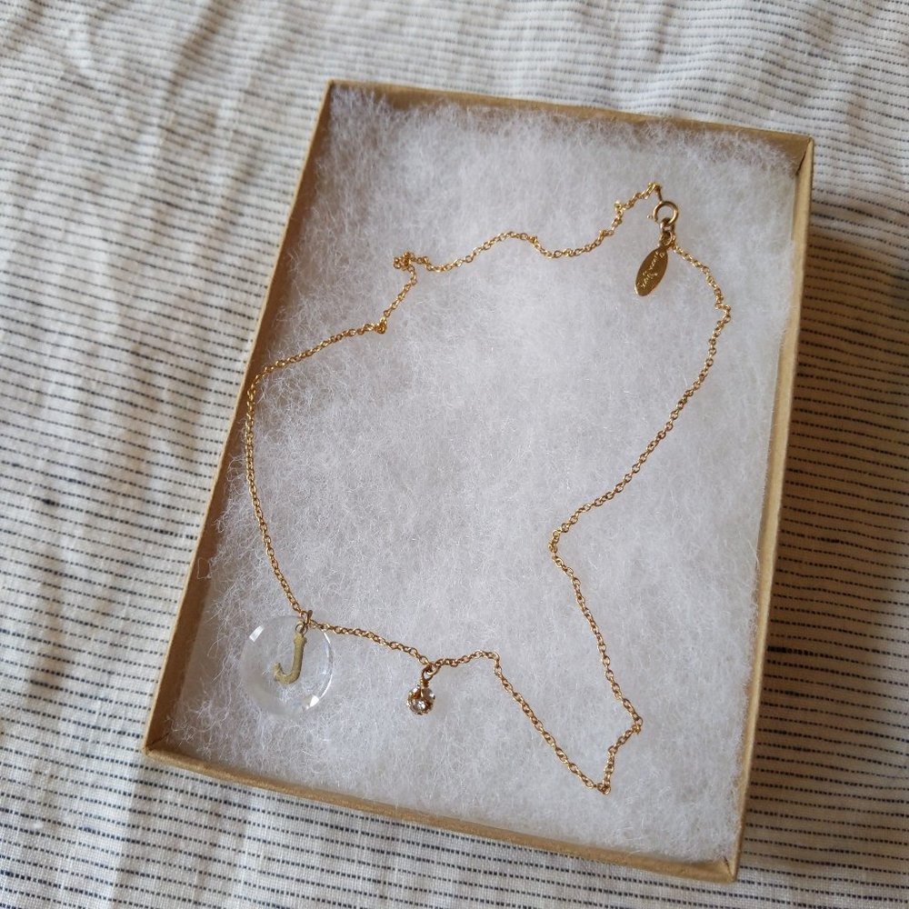 J Initial gold chain necklace